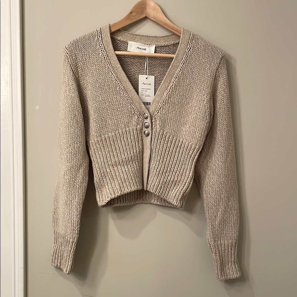 Aritzia Cream Cropped Cardigan Sweater